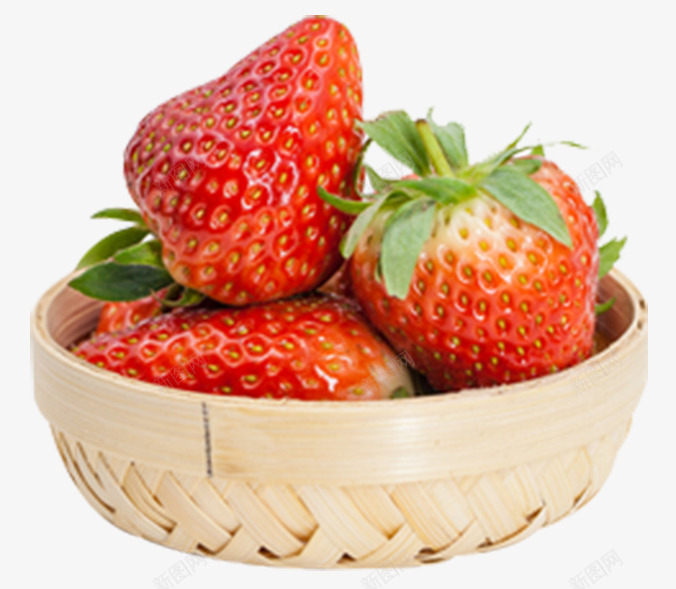 编织框里的红色草莓果png免抠素材_新图网 https://ixintu.com 有机 水果 竹筐 红色 编织框 草莓 莓果 鲜果