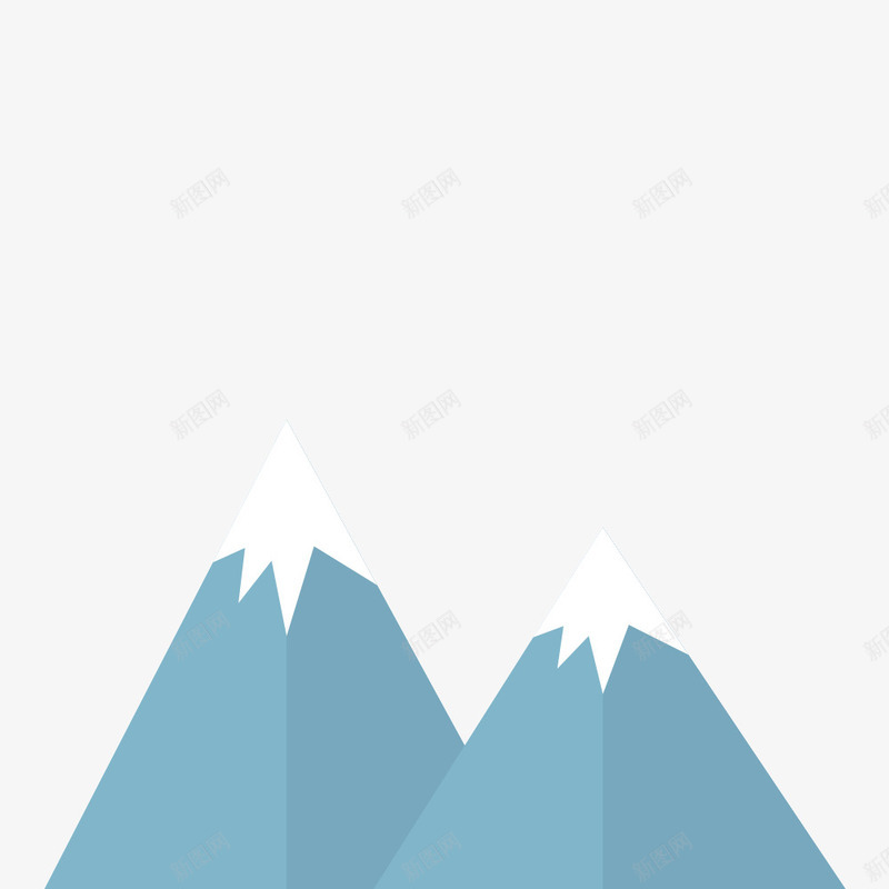雪山png免抠素材_新图网 https://ixintu.com 山峰 扁平化 自然 雪山