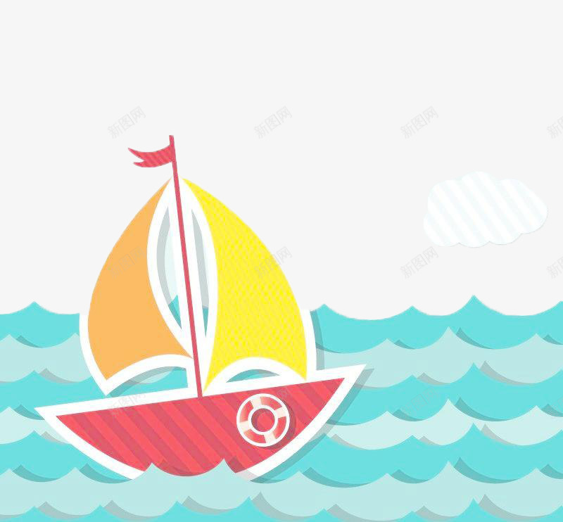 卡通帆船乘风破浪背景png免抠素材_新图网 https://ixintu.com 乘风破浪 卡通 帆船 素材