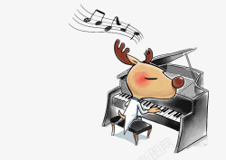 钢琴音符背景矢量素材动物也会弹钢琴高清图片
