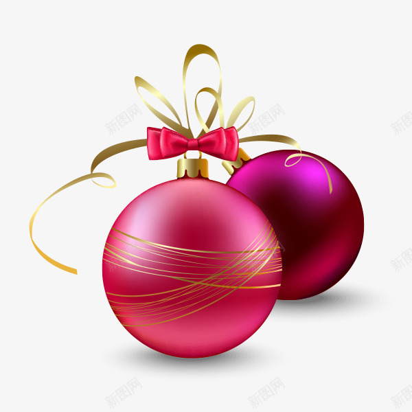 红色圆形彩球圣诞元素png免抠素材_新图网 https://ixintu.com 喜庆 圆形 圣诞 平面 彩带 彩球 红色 节日
