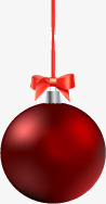 红色质感球形合成圣诞节元素素材