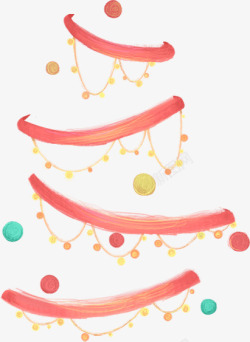 h5素材圣诞铃铛h5水彩圣诞挂件装饰高清图片