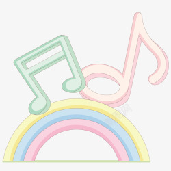 彩虹上的音符素材