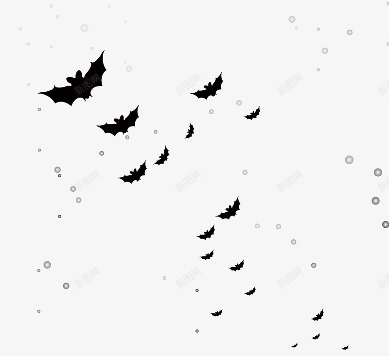 蝙蝠群png免抠素材_新图网 https://ixintu.com 万圣节素材 主题派对 假面舞会 见鬼