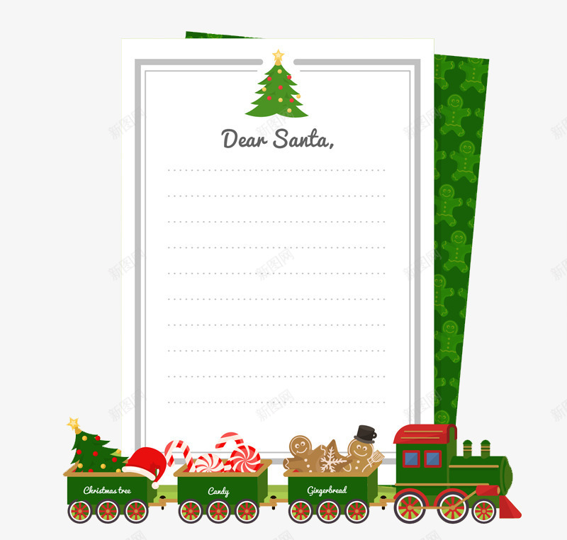 可爱圣诞火车装饰信纸png免抠素材_新图网 https://ixintu.com 信纸 可爱 圣诞 火车 装饰