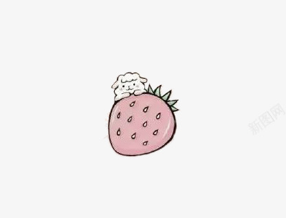 可爱小羊草莓png免抠素材_新图网 https://ixintu.com 可爱 小羊 粉色 草莓