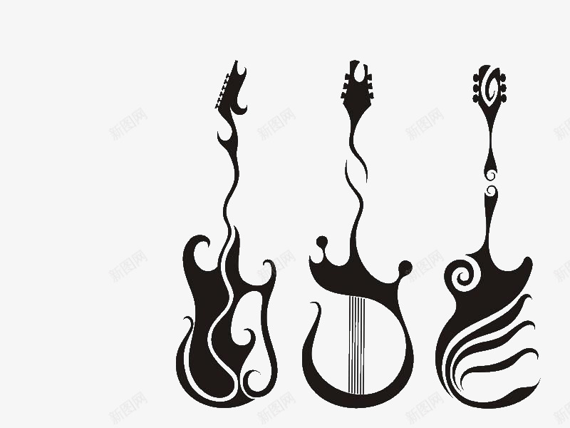 各种吉他图样图标psd_新图网 https://ixintu.com 乐器 吉他 吉他社海报 图案