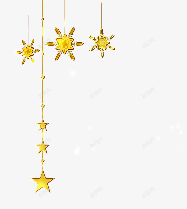 星星挂饰装饰png免抠素材_新图网 https://ixintu.com 圣诞背景 星星 海报装饰