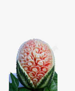 创意西瓜玫瑰花雕刻素材