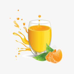 果汁和橘子矢量图素材