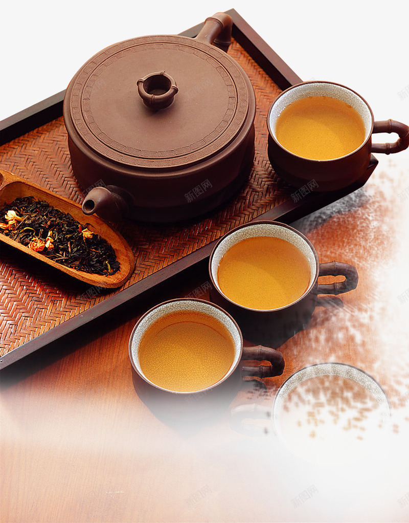 古色古味的茶具png免抠素材_新图网 https://ixintu.com 中国风 咖啡色 茶具 茶壶 茶杯