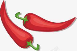 两个辣椒两个红色超辣辣椒矢量图高清图片