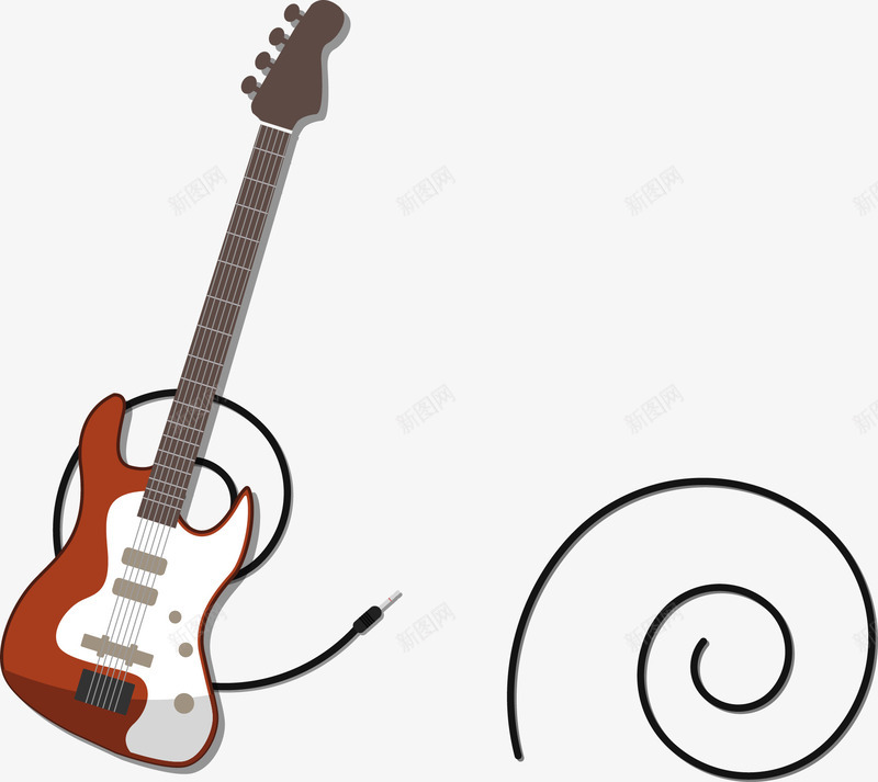 插线电吉他png免抠素材_新图网 https://ixintu.com 吉他 摇滚乐 电吉他 矢量素材 音乐节