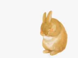 害羞的黄色兔子卡通素材