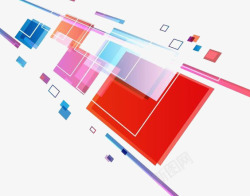 渐变色长方形创意几何图形装饰高清图片