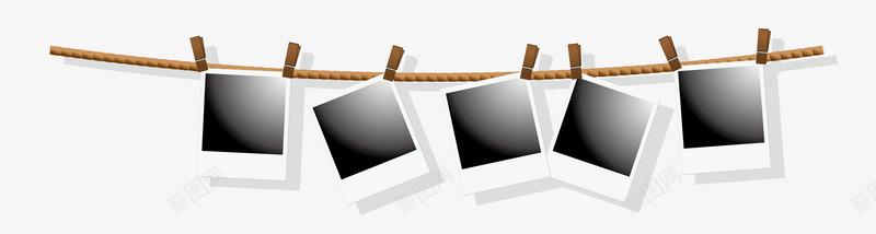黑白相框png免抠素材_新图网 https://ixintu.com 夹子 排列 照片墙 画框 相纸 矢量相框 黑白相框