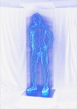 跳跃的科幻科技人物科技光效人体高清图片