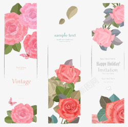 浪漫粉色玫瑰花卡片背景素材