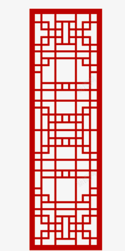 深红古风棱格红色格子屏风图案高清图片