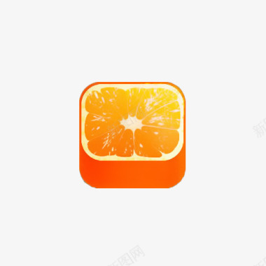 卡通方形的橙子ICON图标图标
