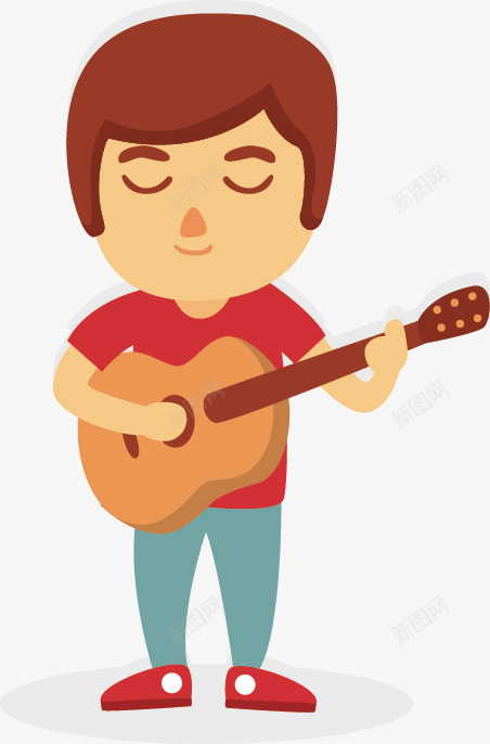 弹吉他的男子png免抠素材_新图网 https://ixintu.com 人物 人物插画 卡通人物素材 吉他 插画 音乐