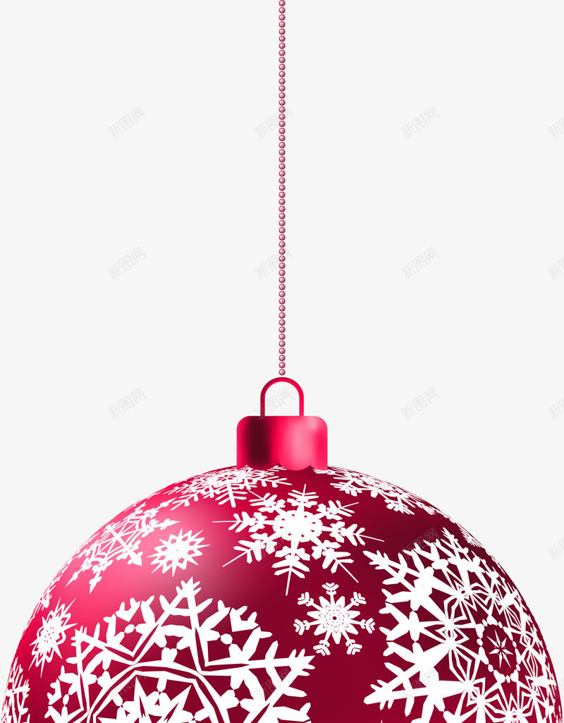 红色雪花圣诞球png免抠素材_新图网 https://ixintu.com 圣诞快乐 圣诞挂饰 圣诞节 红色圣诞球 节日挂件 装饰图案
