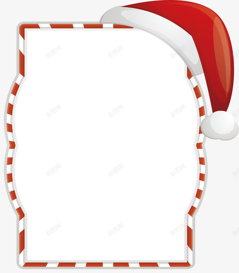 圣诞节圣诞帽红色边框png免抠素材_新图网 https://ixintu.com 圣诞促销 圣诞帽 圣诞节 圣诞边框 矢量png 红色帽子