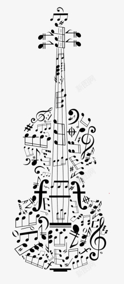 创意乐器素材音符小提琴高清图片