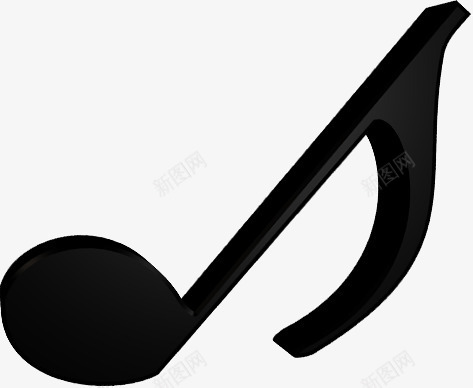 黑色音符创意勺子剪影图标png_新图网 https://ixintu.com 创意 剪影 勺子 音符 黑色