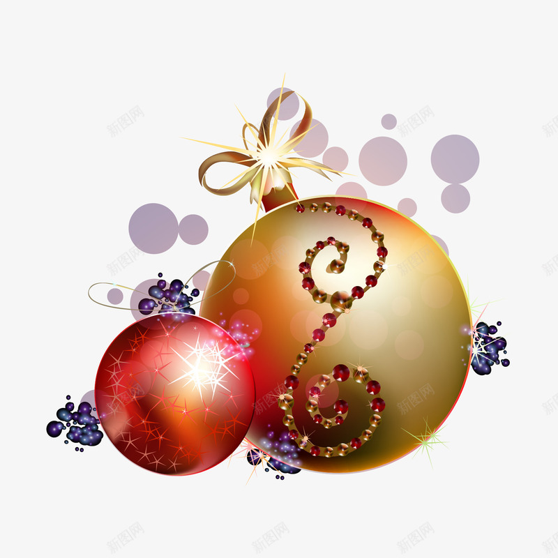 圣诞装饰圆球图案矢量图ai免抠素材_新图网 https://ixintu.com 圆球图案 圣诞装饰 矢量图