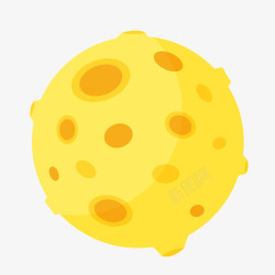 扁平化圆形黄色扁平化星球元素高清图片