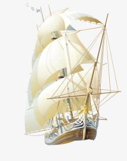 帆船插画素材