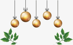 金色圣诞挂饰小球素材