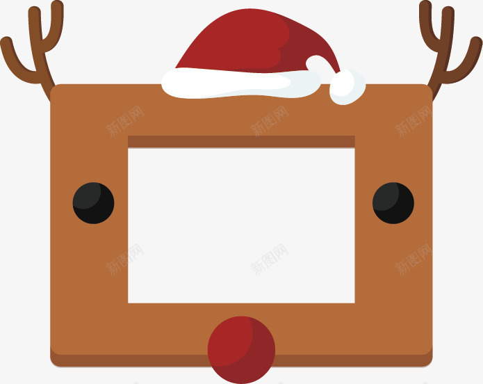 圣诞麋鹿相框png免抠素材_新图网 https://ixintu.com 卡通 圣诞节 相框 麋鹿