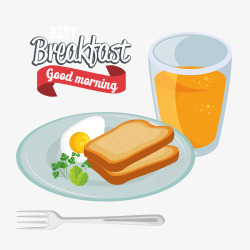 卡通手绘早餐矢量图素材