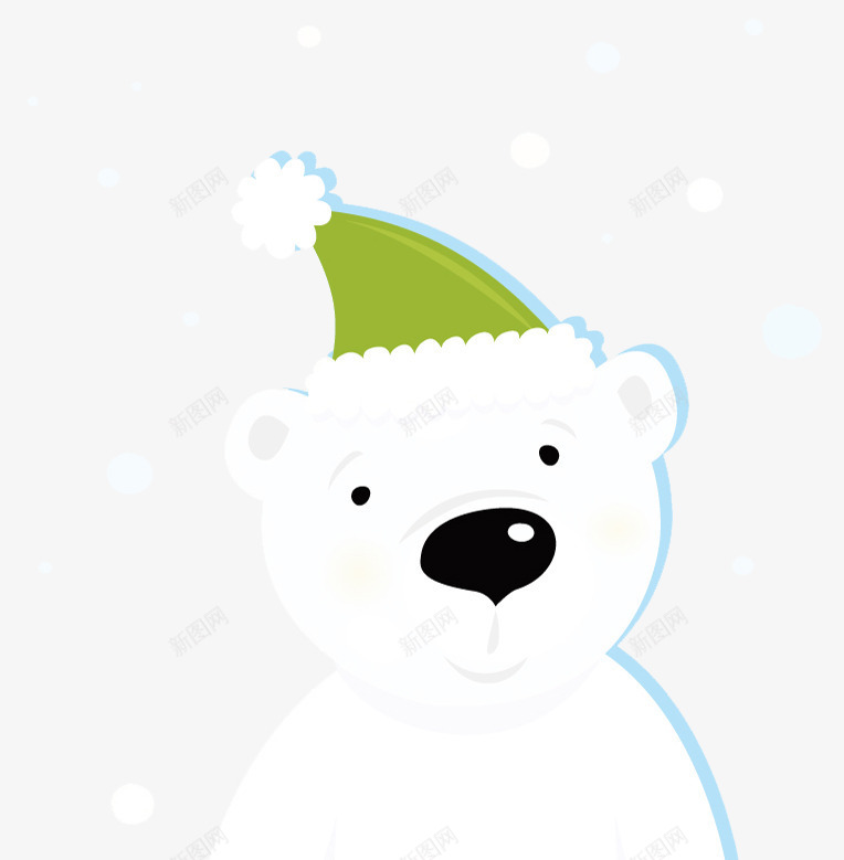 戴帽子的北极熊png免抠素材_新图网 https://ixintu.com 北极熊 帽子 绿帽子