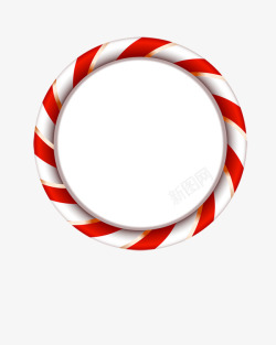 红白装饰物圣诞红白相间圆环高清图片