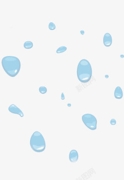 蓝色点滴水滴漂浮素材