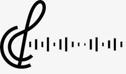 黑色五线音符简易创意插图图标图标