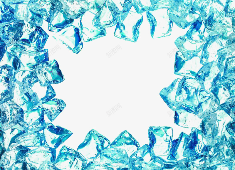 冰块边框png免抠素材_新图网 https://ixintu.com 冰 冰块 冰片 蓝色 边框纹理