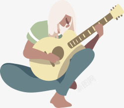 弹吉他的人独自弹奏吉他的人矢量图高清图片