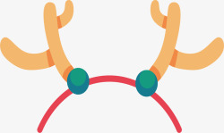 驯鹿角素材圣诞节驯鹿角头箍矢量图高清图片