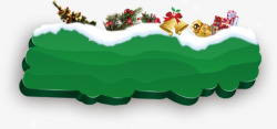 3D盾牌圣诞绿色装饰牌高清图片