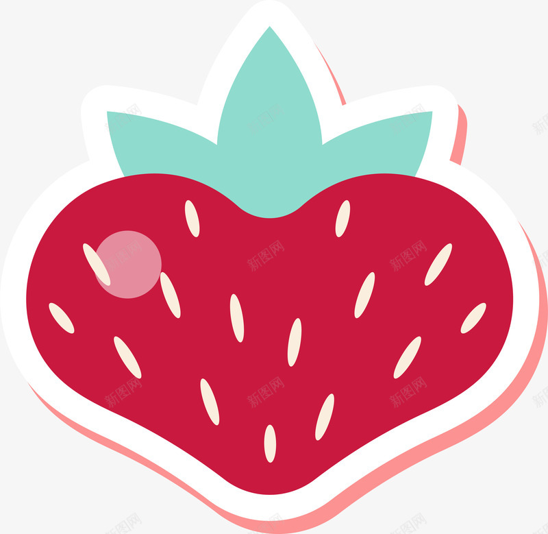 可爱红色卡通草莓png免抠素材_新图网 https://ixintu.com 可爱卡通 小标签 情人节 红色 草莓 装饰