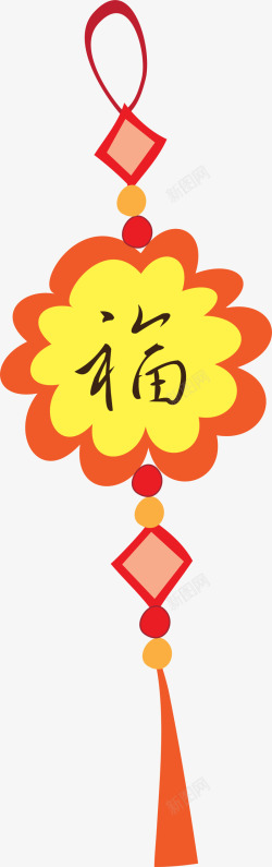 春节红色福字挂饰素材