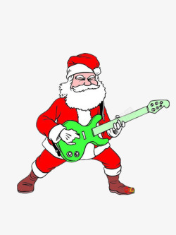 圣诞老人弹吉他素材