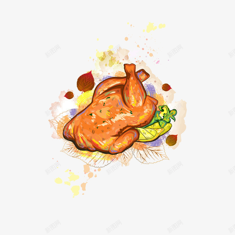美味烤鸡图标psd_新图网 https://ixintu.com 图标 平面 感恩节 烤鸡 美味 设计 食欲 食物