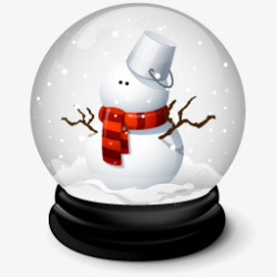 雪色朦胧圣诞水晶球PSD水晶球高清图片