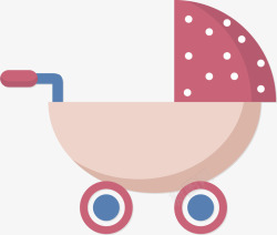 母婴休息粉色婴儿手推车矢量图高清图片